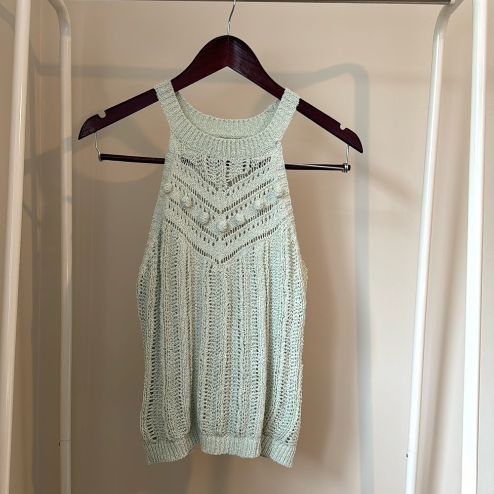 Seafoam Crochet Tank Top